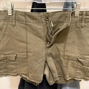 Vintage Faded Glory Khaki Olive Army Cargo Shorts SIZE 12